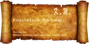 Kosztelnik Mariann névjegykártya