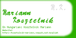 mariann kosztelnik business card